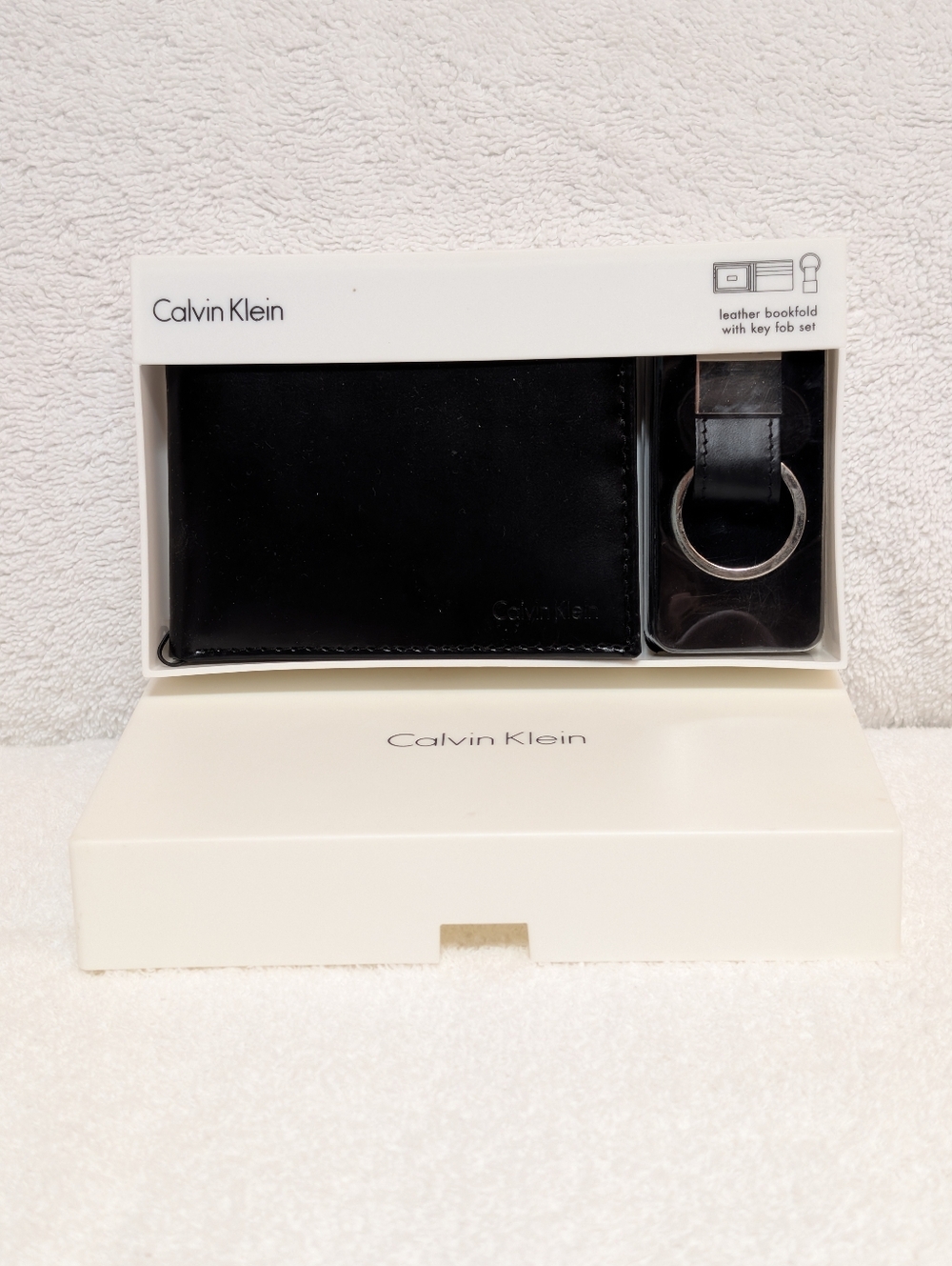 Calvin Klein Black Leather Bookfold Wallet